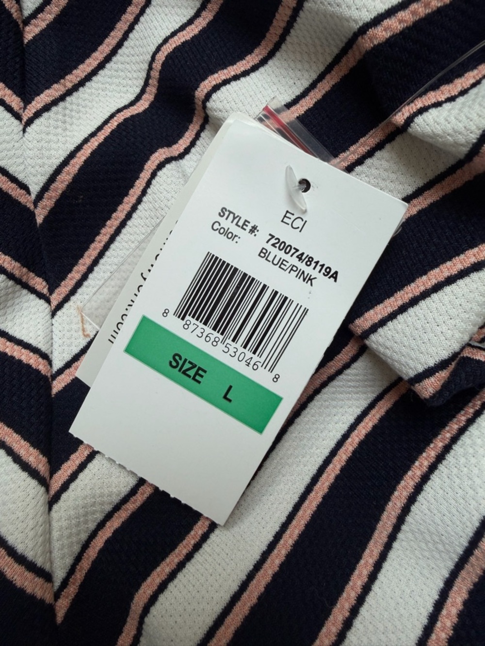 NWT Eci Striped V‑Neck Bell‑Sleeve Dress,‎ Size L, MSRP $98 - Picture 7 of 7